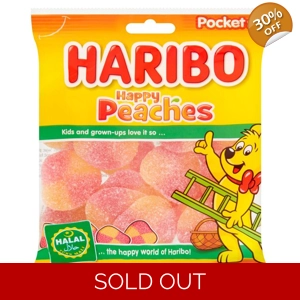 Haribo Happy Peaches 100g Bag - Peach Sweets
